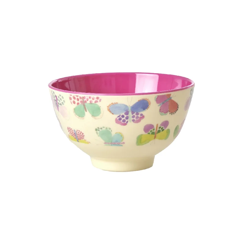 Cute star-themed kids’ plates-Rice DK Melamine Bowl with Butterfly Print - Small - 300 ml