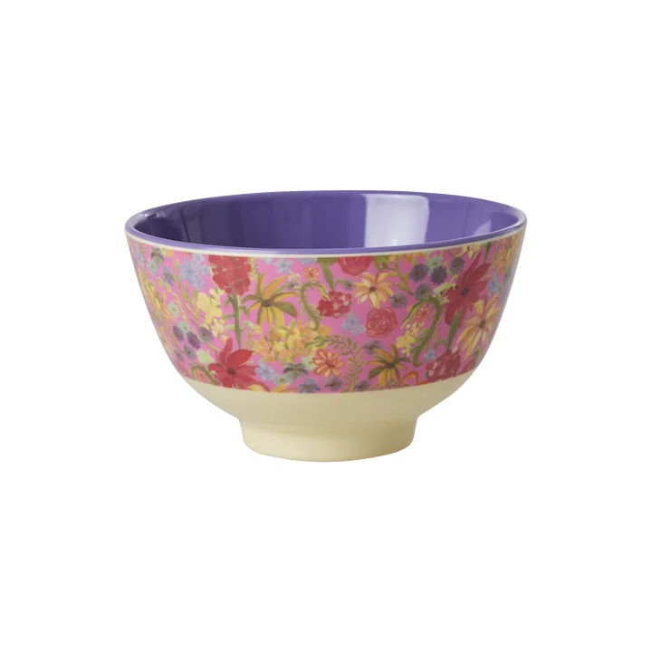 Hand-painted porcelain teapots-Rice DK Melamine Bowl with Swedish Flower Print - Small - 300 ml