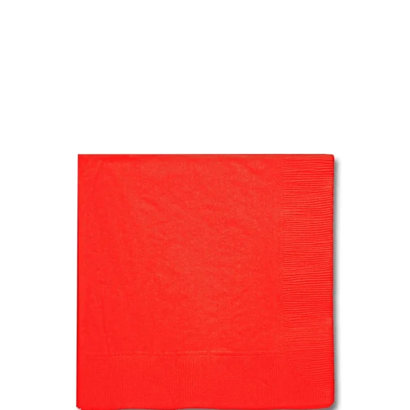 Outdoor acrylic picnic plates-Apple Red Beverage Napkins | 40ct