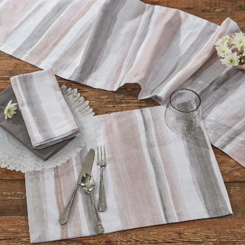 Sleek stainless steel platters-Sweet Pea Stripe Napkin - Set of 4 Park Designs