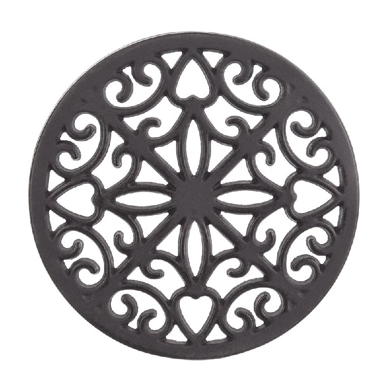 Bold purple serving trays-Cast Iron Kitchen Trivet Black 20cm