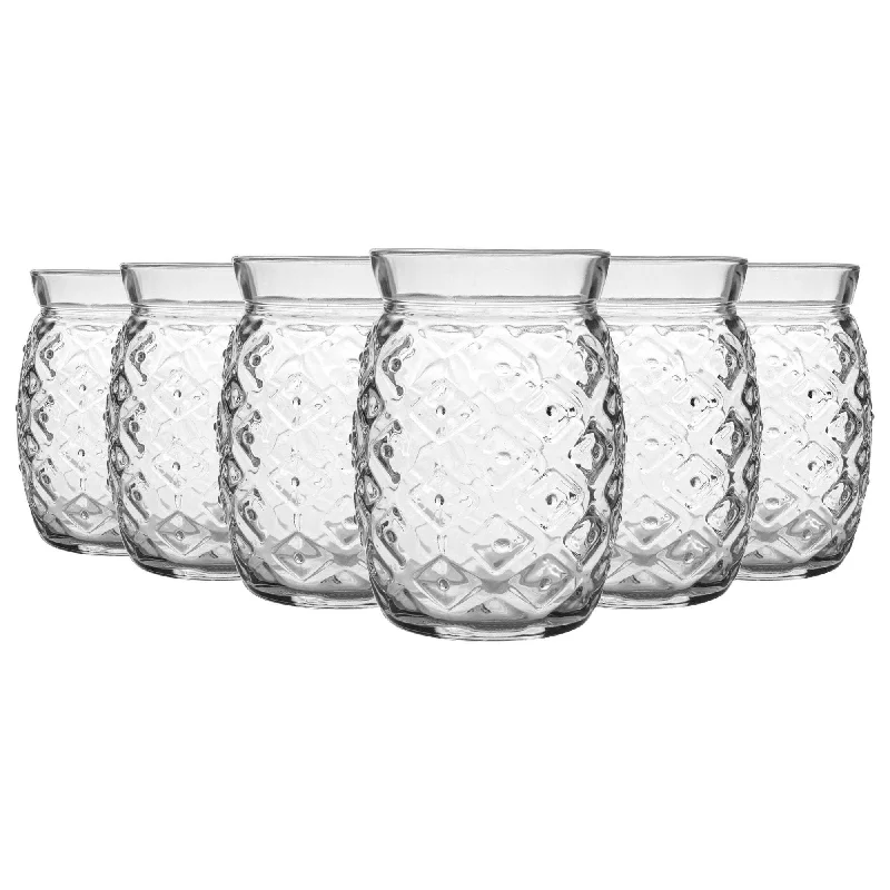 Retro glass teacups-455ml Sour Pineapple Cocktail Glasses - Pack of Six