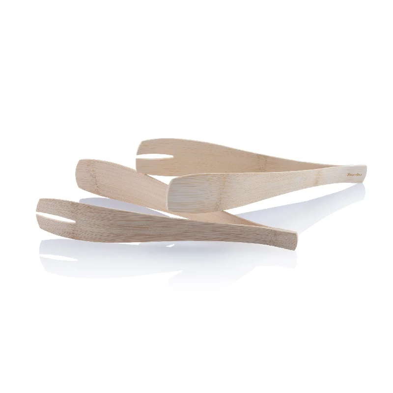 Compact travel dinnerware kits-Disposable Bamboo Serving Tongs