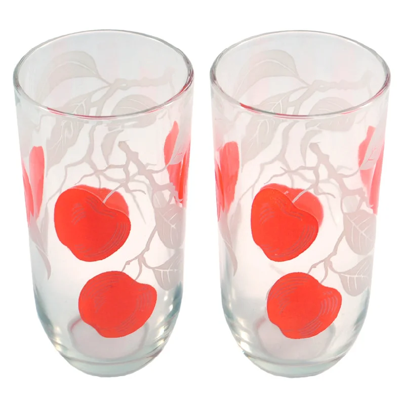 Elegant crystal water goblets-Red & White Apple Tumblers