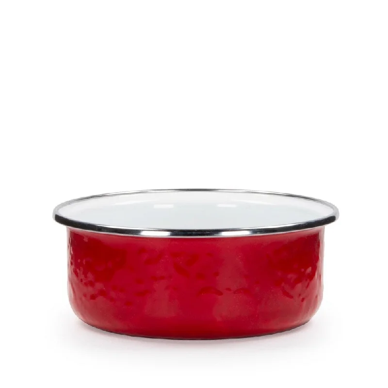 Designer crystal pitchers-Golden Rabbit Solid Red Enamelware Soup Bowls (Pack of 4)