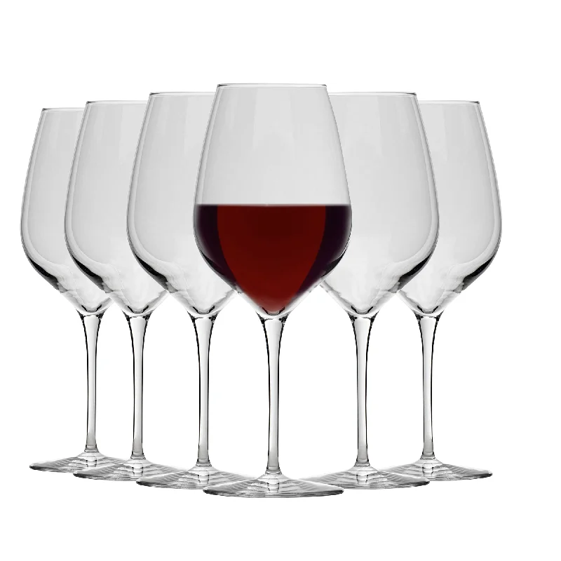 Reusable plastic tumblers with lids-650ml Inalto Tre Sensi Large Red Wine Glasses - Pack of Six - By Bormioli Rocco