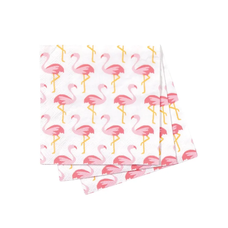 Vintage etched dessert bowls-Flamingo Dessert Napkins 20ct