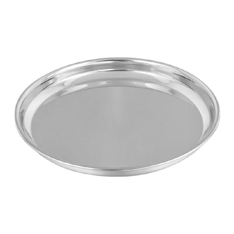 Minimalist stainless steel sets-Stainless Steel Round Beading Thali / Plate, 16"