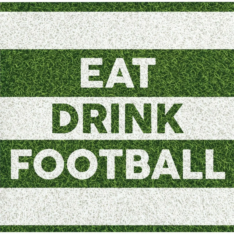 Stylish silver-plated cutlery-Super Bowl LVII Eat Drink Football Beverage Napkins | 16ct