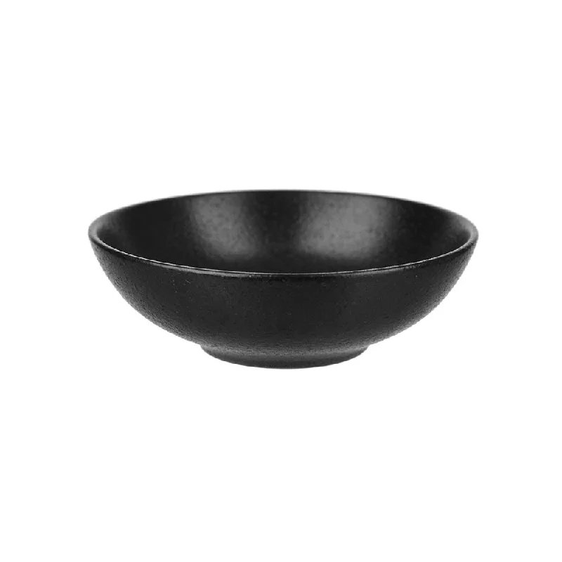 Portable bamboo utensil kits-Condiment Bowl Round Black 10cm