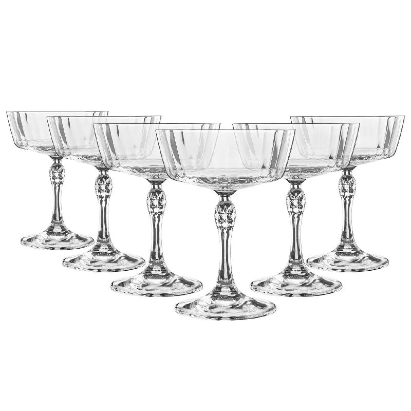 Leak-proof kids’ tumblers-275ml America '20s Champagne Cocktail Saucers - Pack of Six