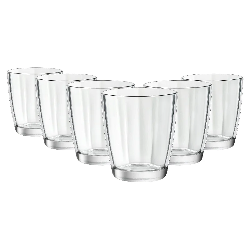 Bold purple ceramic cups-390ml Pulsar Tumbler Glasses - Pack of Six - By Bormioli Rocco