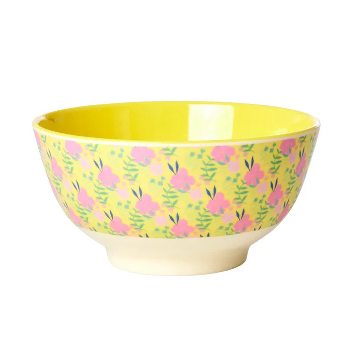 Retro checkered dinnerware-Rice DK Melamine Bowl with Sunny Days Print - Medium