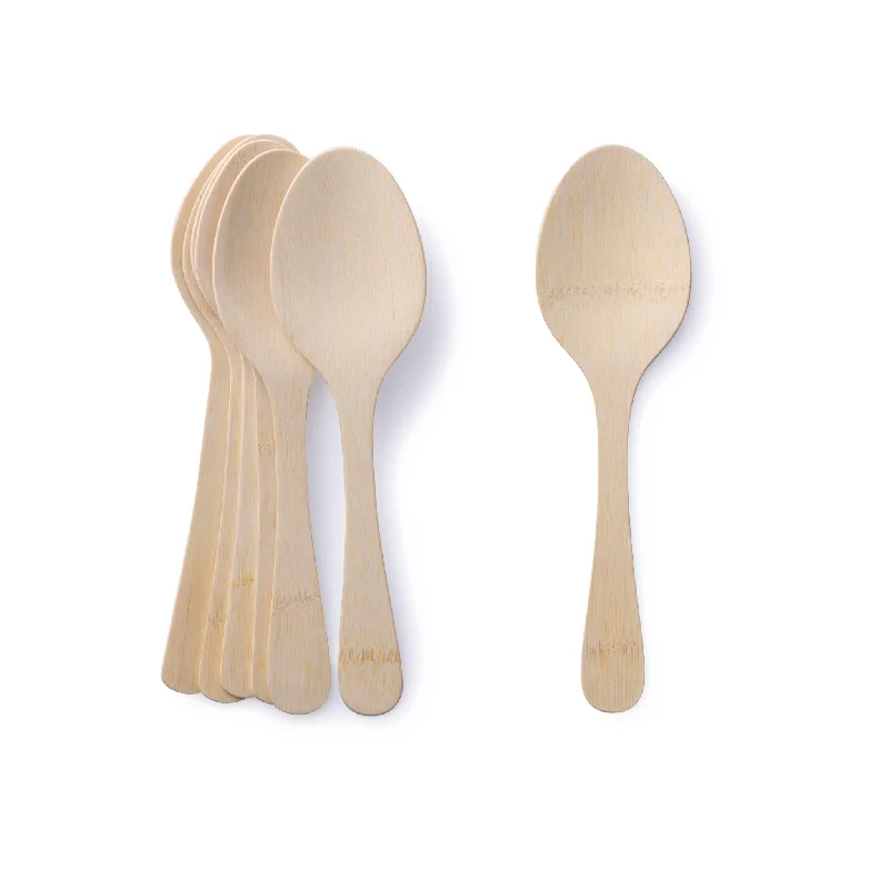 Classic red dessert plates-Disposable Bamboo Serving Spoon