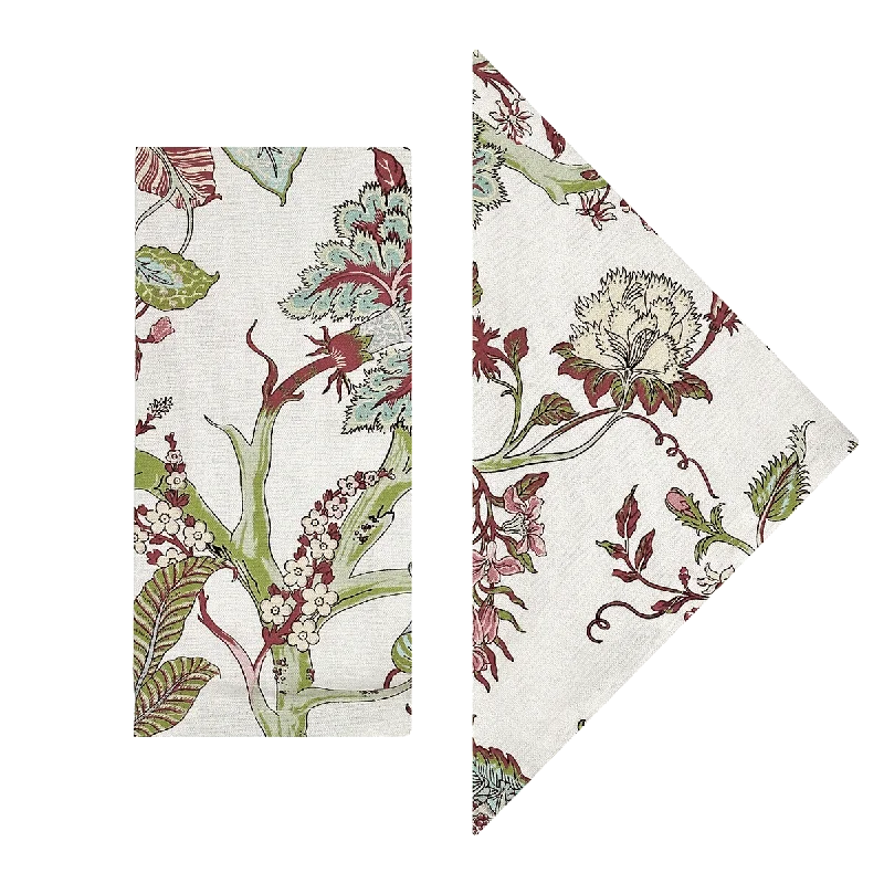 Retro floral serving trays-Verde Chintz Napkins (Set of 4)