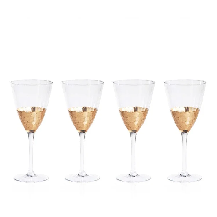 Adorable cartoon tumblers-Vitorrio Gold Wine Glasses Set of 4