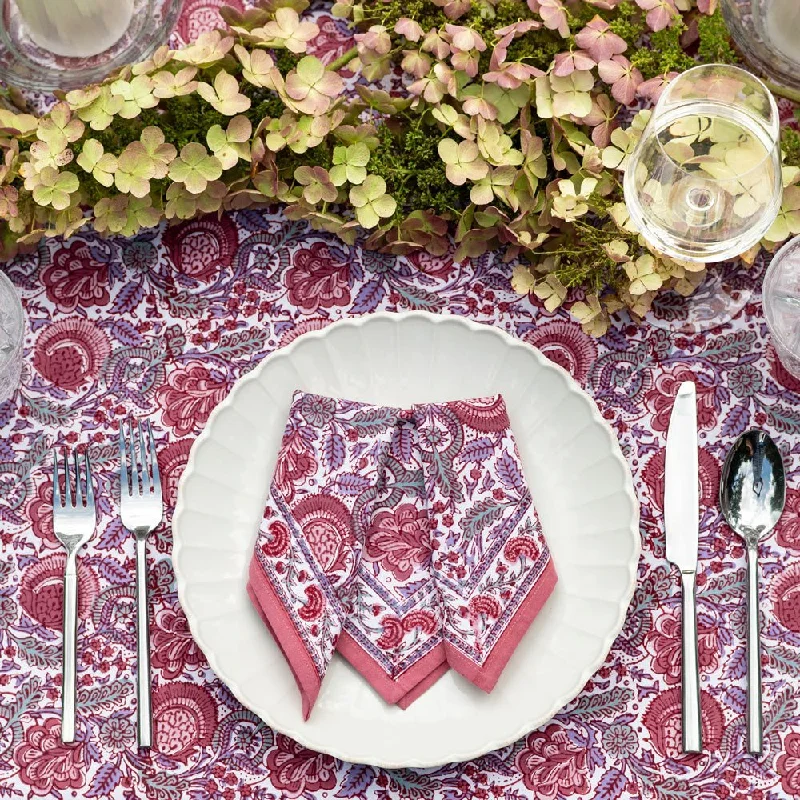 Festive Thanksgiving tableware-Bohemian Floral Dusty Rose Napkin | Set of 4