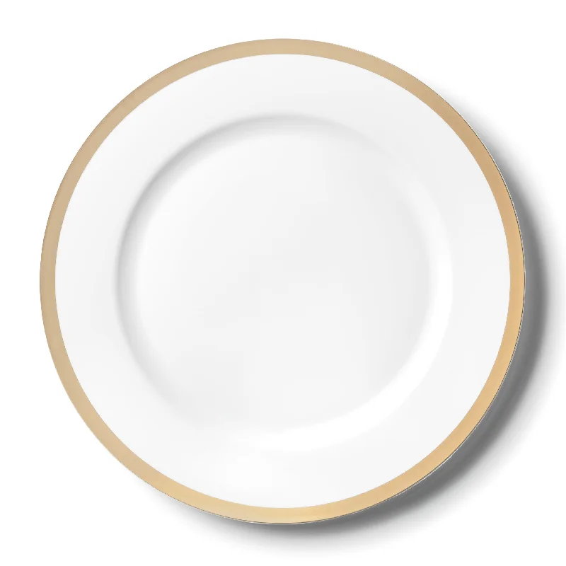 Modern wooden salad trays-White and Gold Rim 13″ Round Plastic Charger Plate - 4 Pack