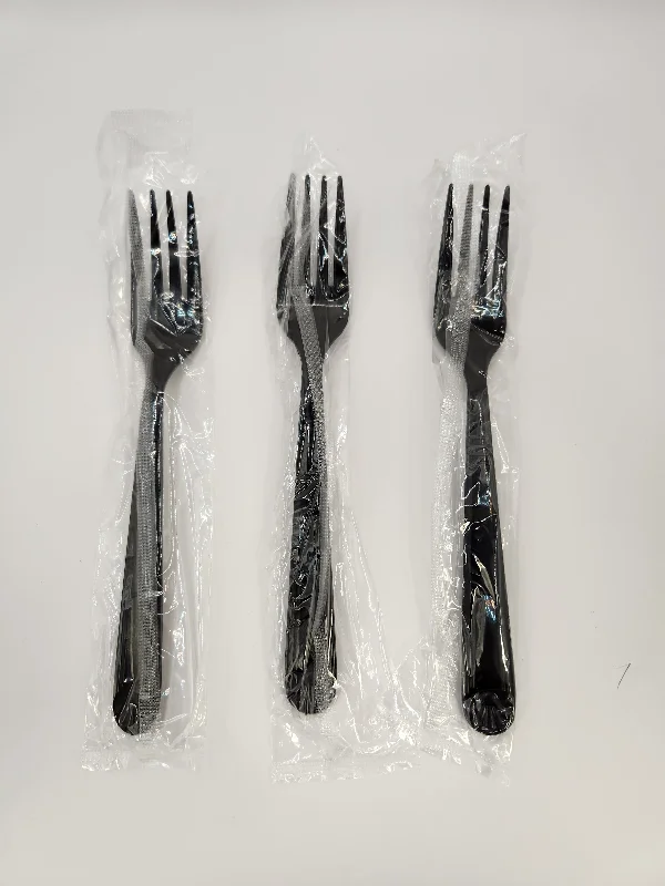 Cute dinosaur kids’ cutlery-#IP-P2FB INDIVIDUAL WRAPPED HEAVY BLACK FORK 1M (SKU #70222)