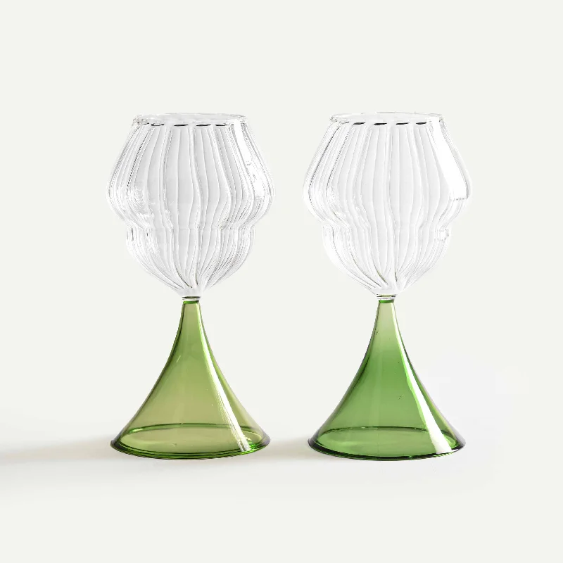 Elegant silver-rimmed mugs-UCCELLO WINE GLASSES