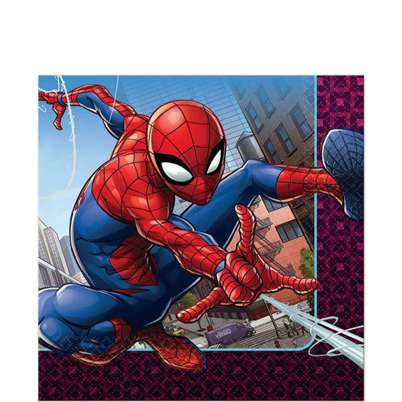 Modern glass serving spoons-Spider-Man Web Wonder Lunch Napkins  | 16ct