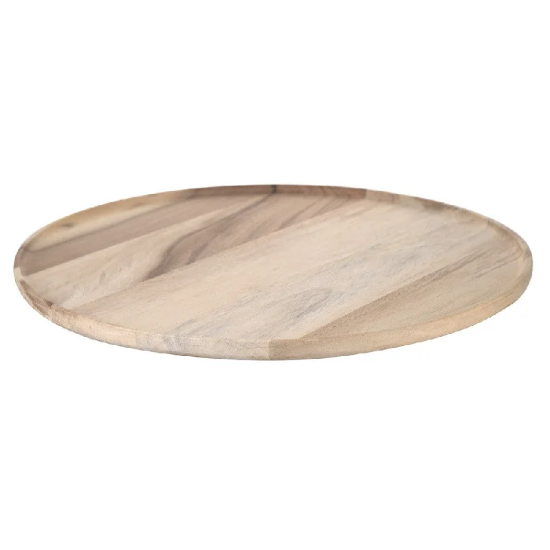 Modern porcelain salad plates-Acacia Wood Tray Round 48cm