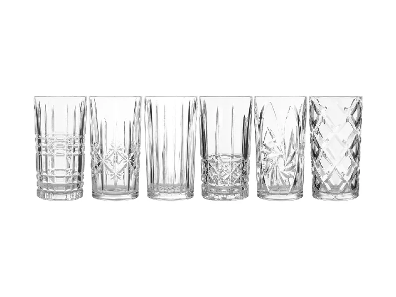 Fun-shaped kids’ cups-Maxwell & Williams Cocktail & Co Mixologist Highball 380ML Set of 6 Gift Boxed