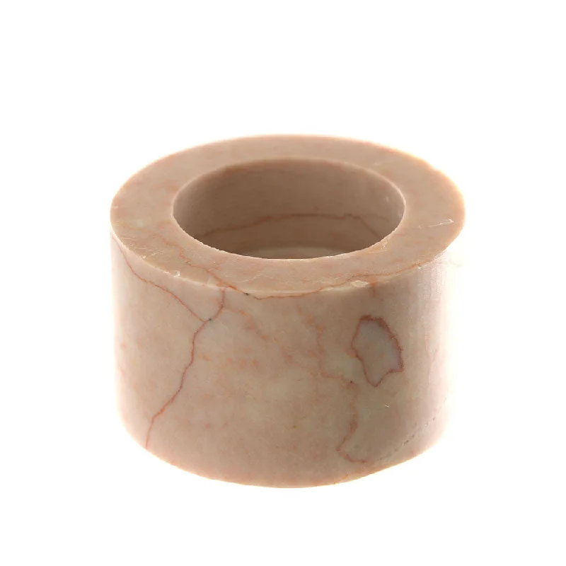 Portable bamboo utensil kits-Marble Tealight Holder Pink 6.5cm