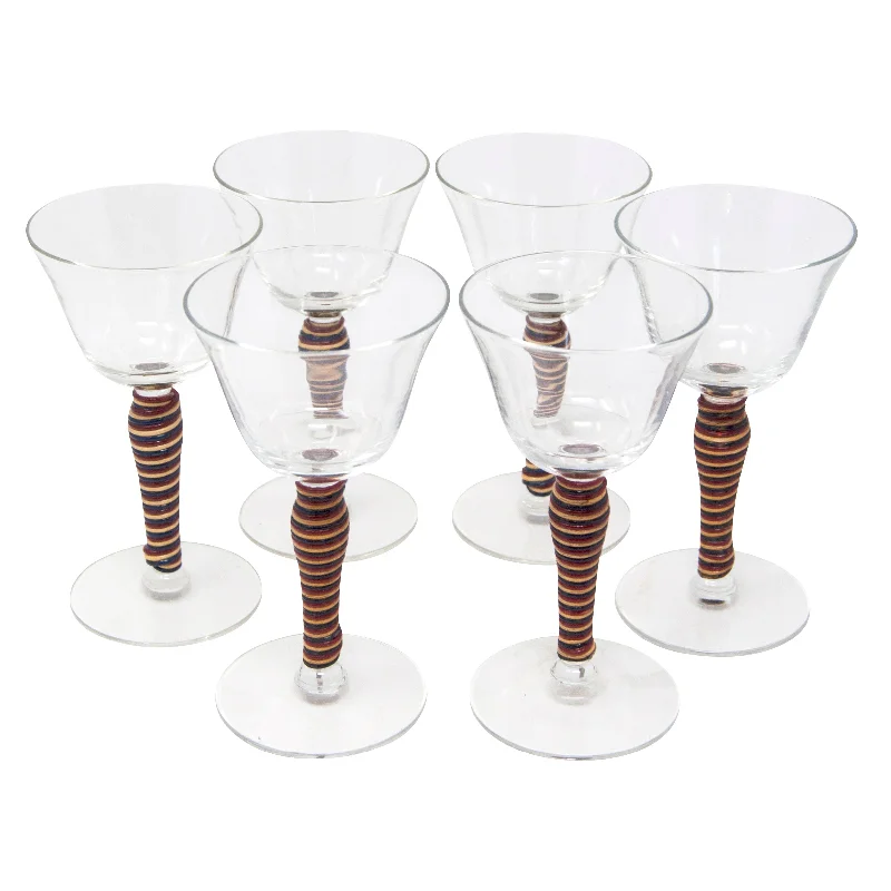 Dishwasher-safe acrylic bowls-Rattan Wrap Cocktail Stems