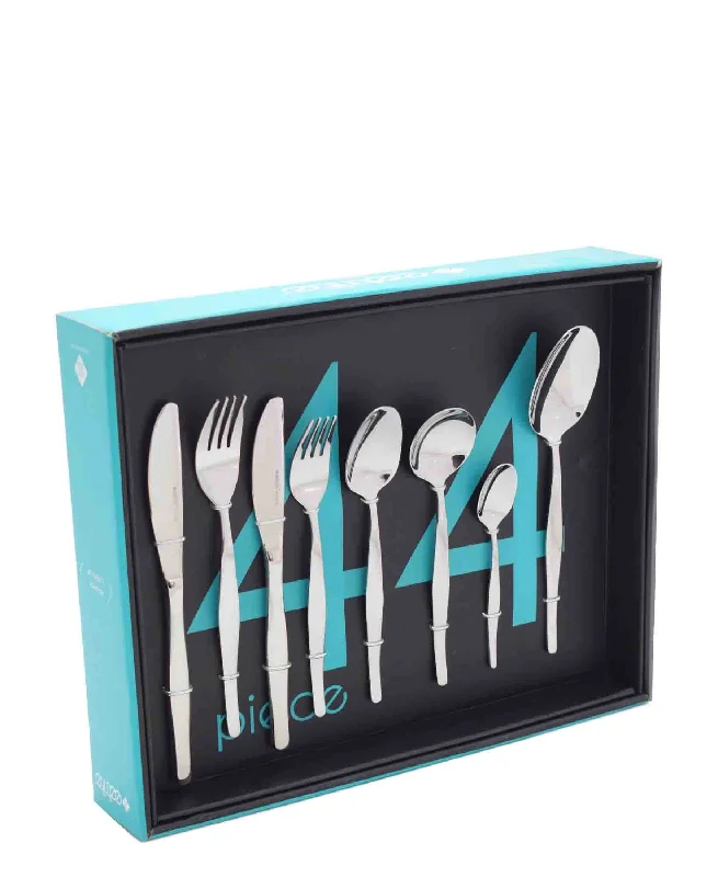 Minimalist stainless steel sets-Eetrite Newport 44 Piece Cutlery Set - Silver