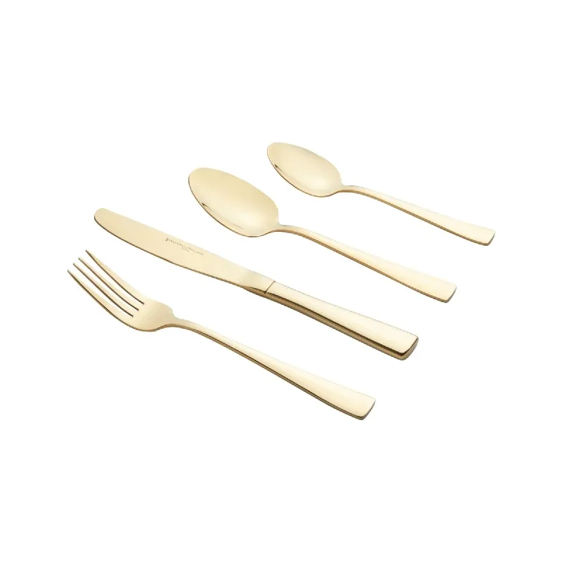 Handcrafted pottery side plates-Maxwell & Williams Arden 16 Piece Cutlery Set Champagne