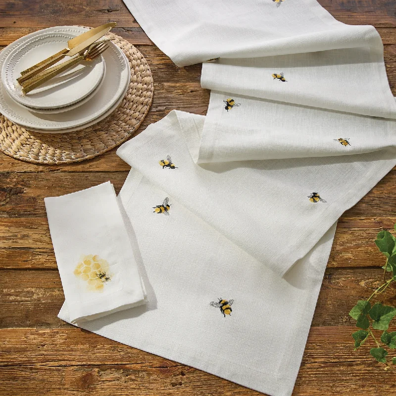 Classic white serving tureens-Bee Happy Napkin - Set of 12 Park Designs