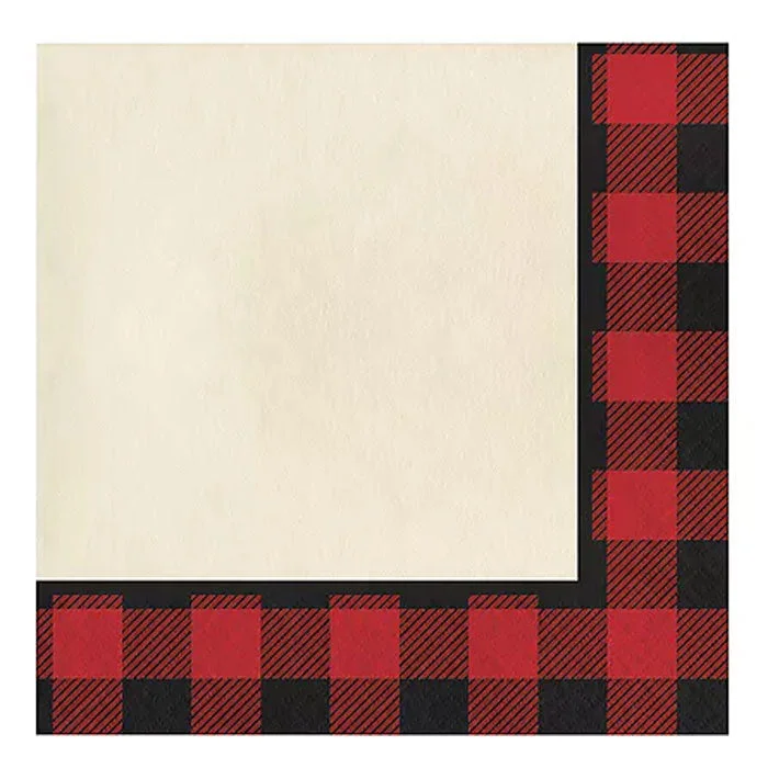 Stackable plastic dinner plates-Buffulo Plaid Red Lunch Napkins | 16ct