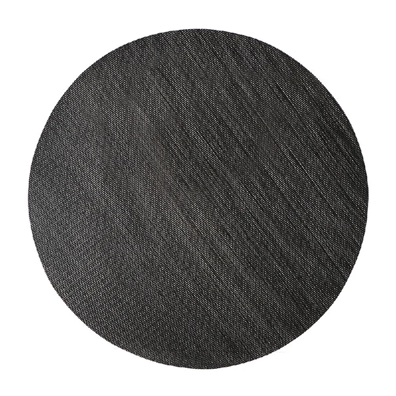 Microwave-safe ceramic dishes-Placemat Round PVC Black 35cm