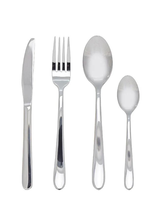 Sustainable bamboo cutlery sets-Table Pride 24pc Stainless Steel Cutlery Set - Silver