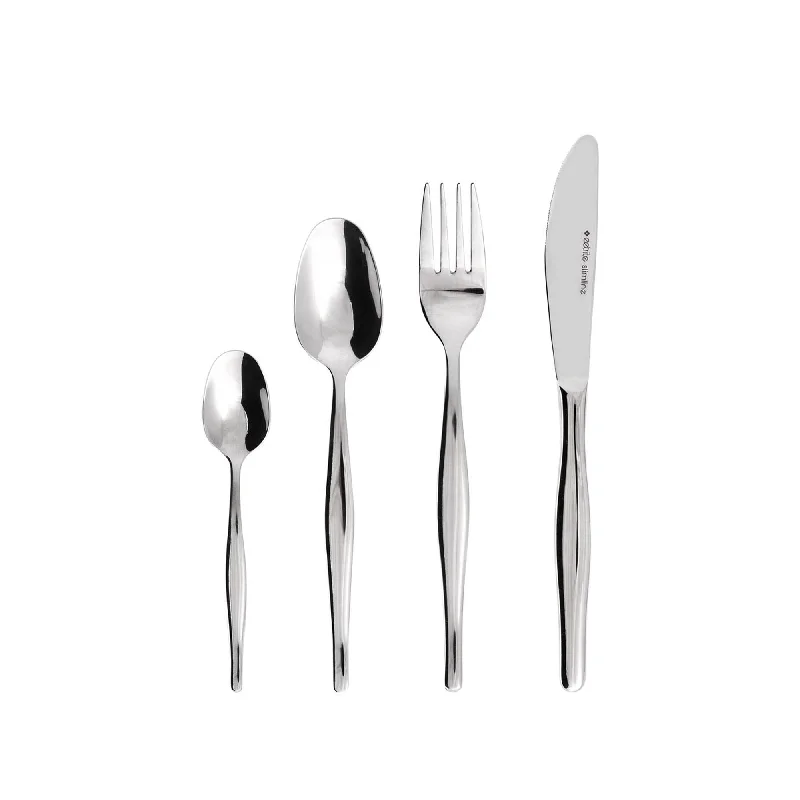 Modern porcelain salad plates-Eetrite Slimline 24 Piece Stainless Steel Cutlery Set Silver