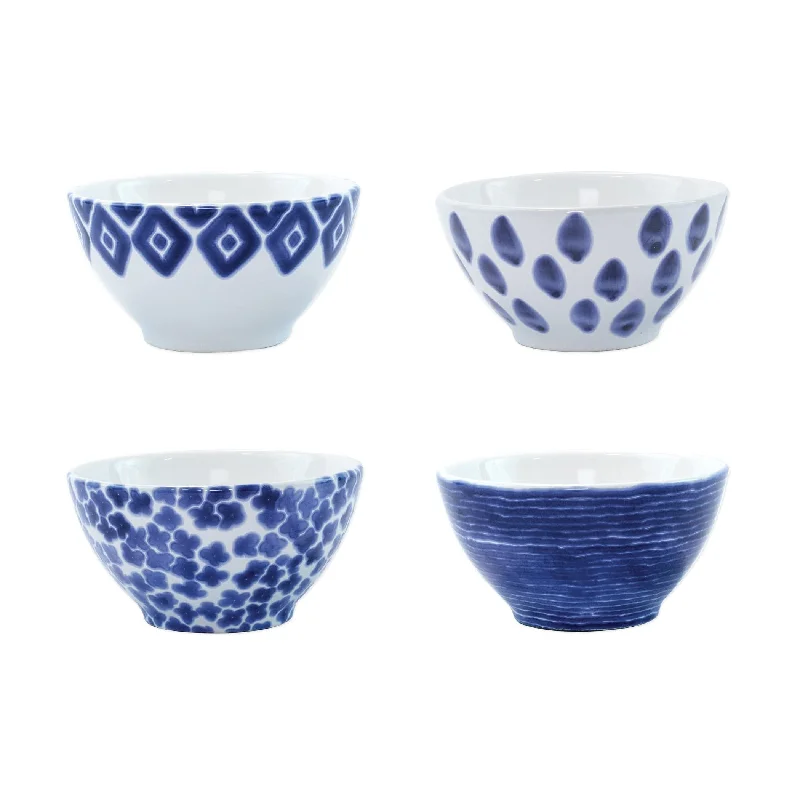 Modern ceramic dessert plates-Santorini Assorted Cereal Bowls - Set of 4