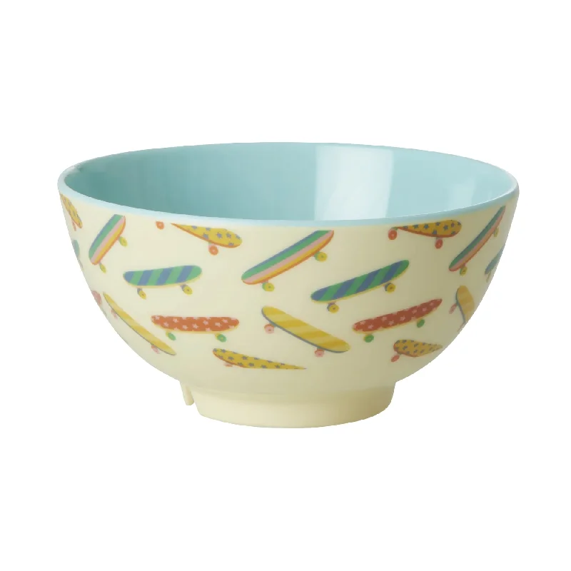 Compact travel dinnerware kits-Rice DK Melamine Bowl with Skateboard Print - Medium - 700 ml