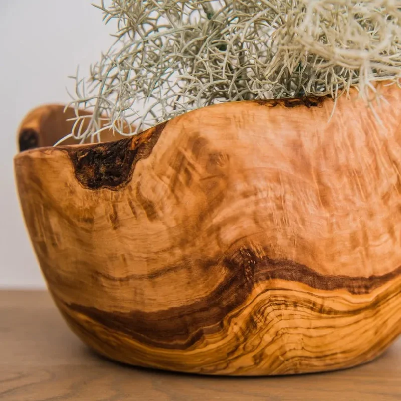 Rustic wooden baking dishes-Rustic Olive Wood Bowl