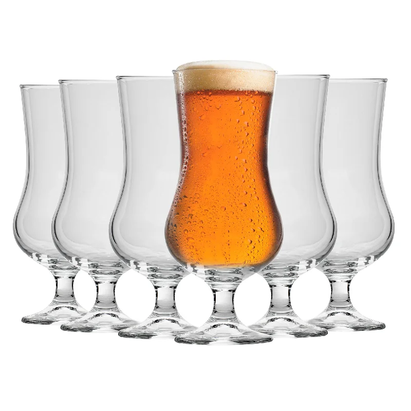 Dishwasher-safe porcelain tumblers-500ml Hurricane Beer Glasses - Pack of Six - By Bormioli Rocco