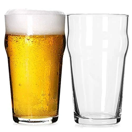 Sleek aluminum water mugs-Pint Glasses,20 OZ British Beer Glass,Classics Craft Beer Glass,Prime Beer Drinking Glasses Tumbler Set of 2, Pub Beer Glasses,Unique Beer Drinking Glasses Easy Stacking in The Cupboard