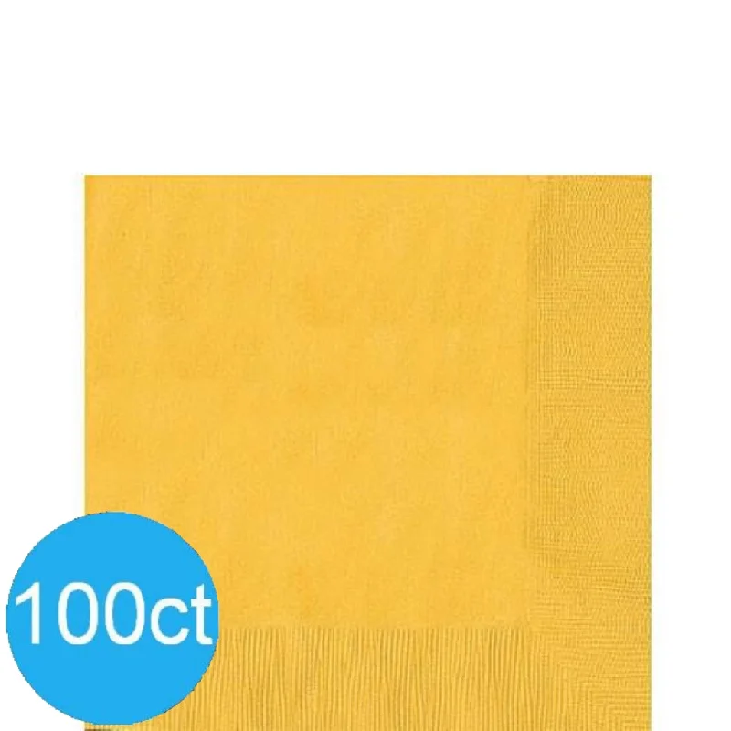 Dishwasher-safe plastic trays-Yellow Sunshine Lunch Napkins | 100ct