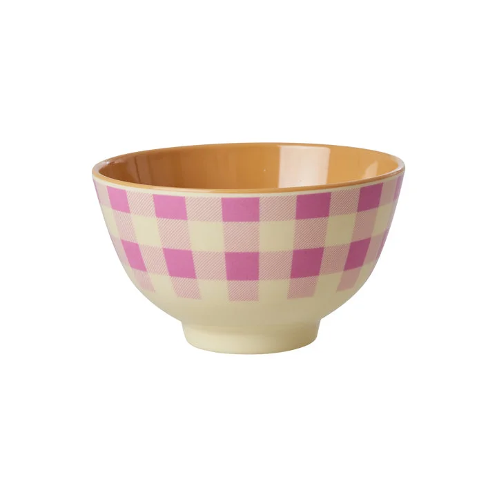 Retro striped soup bowls-Rice DK Melamine Bowl with Check It Out Print - Small - 300ml