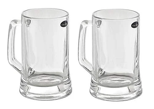 Sustainable wooden drinking cups-Amlong Crystal Lead-Free Beer Mug - 12 oz (Right For 1 Bottle), Set of 2