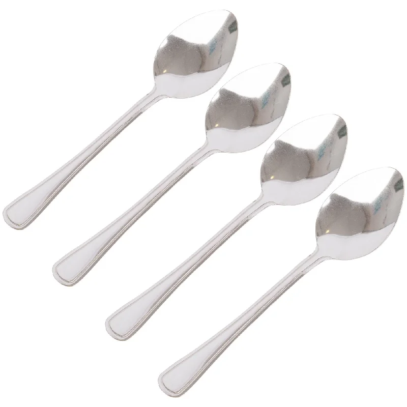 Artisan pottery soup bowls-Stainless Steel Dessert Spoons - Pack of Four - By Ashley