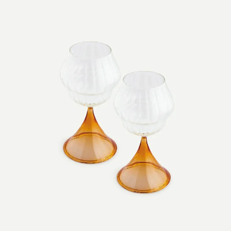 Large glass iced tea cups-PAJARO WINE GLASSES