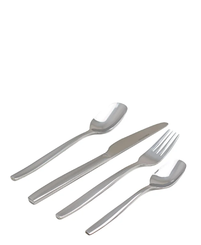 Rustic stainless steel spoons-Table Pride 24pce Stainless Steel Cutlery Set - Silver