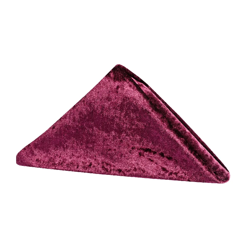 Stylish bronze serving trays-Velvet 20"x20" Linen Napkin - Burgundy