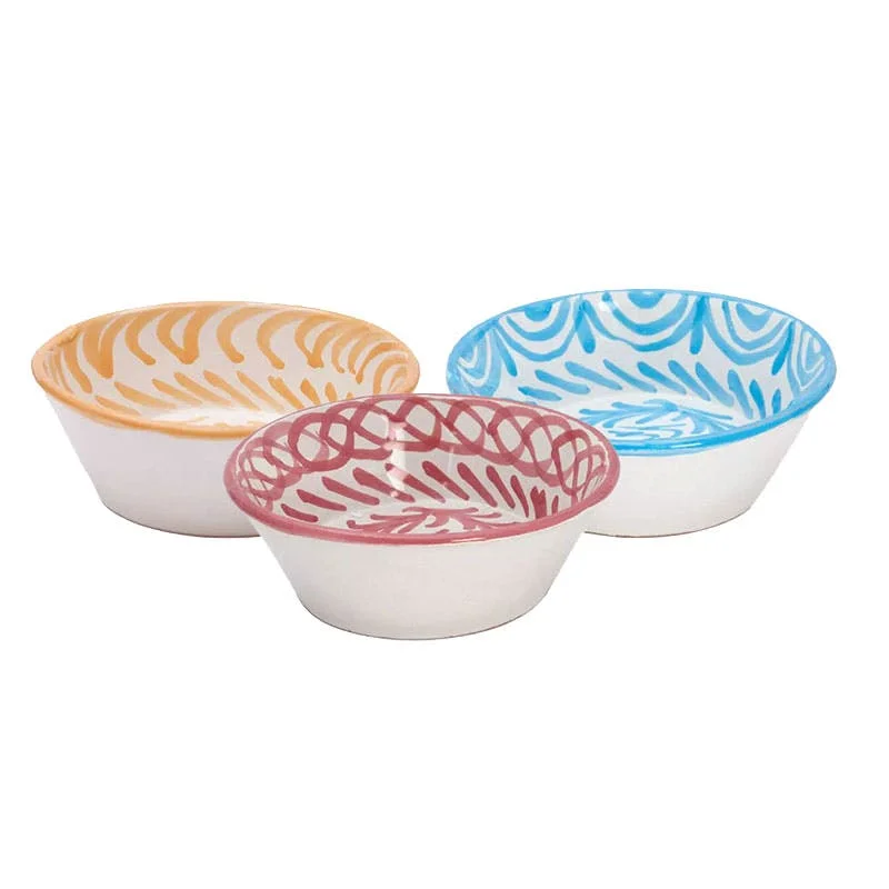 Vintage polka dot dishes-Sobremesa Set of 3 Aperitivo Bowls D12cm, Multi Colour