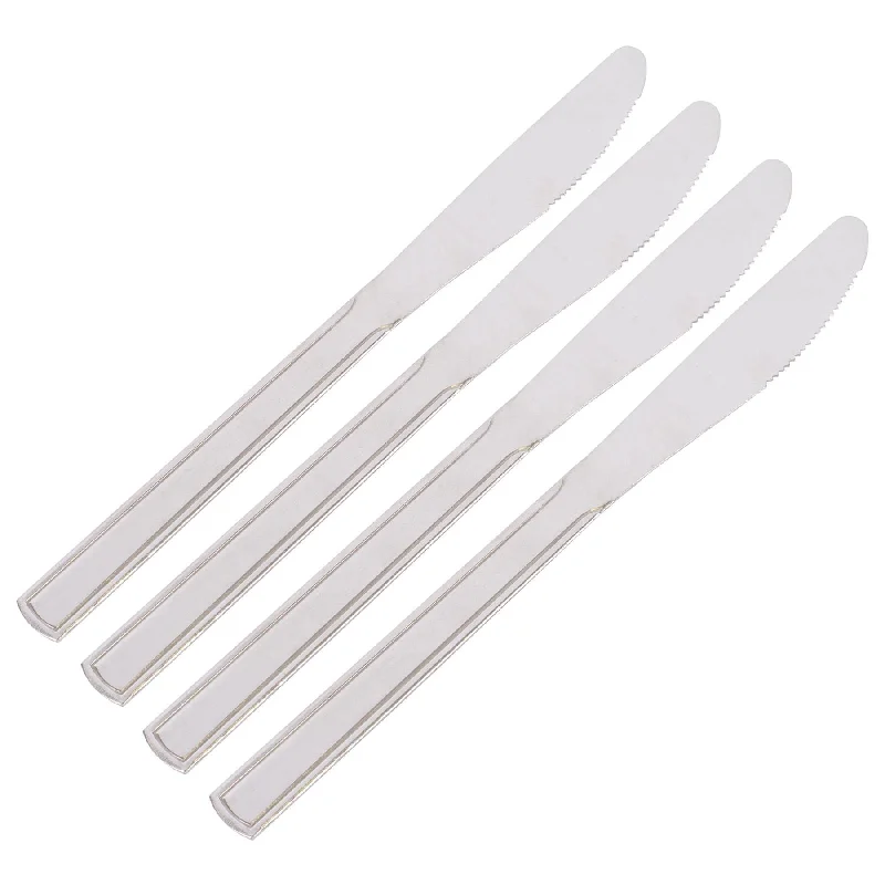 Modern porcelain salad plates-Stainless Steel Dinner Knives - Pack of Four - By Ashley